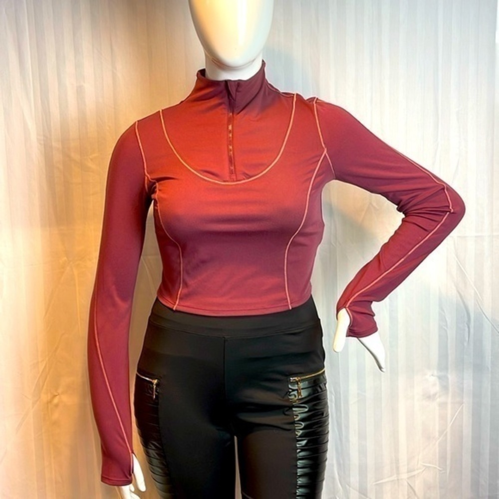 Cupshe Brisbane High Neck Pull over Crop Sweatshirt Size XL RefHHH
